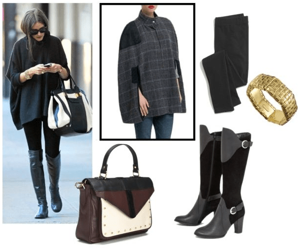 Olivia Palermo capa y botas altas