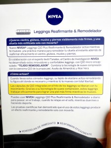 Instrucciones leggings Nivea