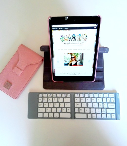 Teclado plegable español para tablet y funda 360 para iPad Mini