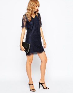 Vestido recto de encaje de Vila 01