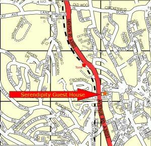 Mapa Serendipity Guest House en Torquay