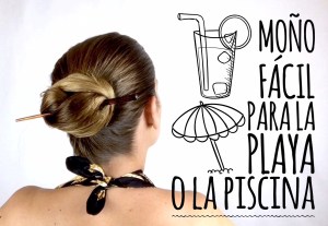 Moño fácil para la playa o la piscina