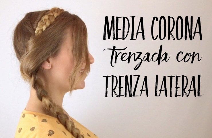 Media corona trenzada con trenza lateral