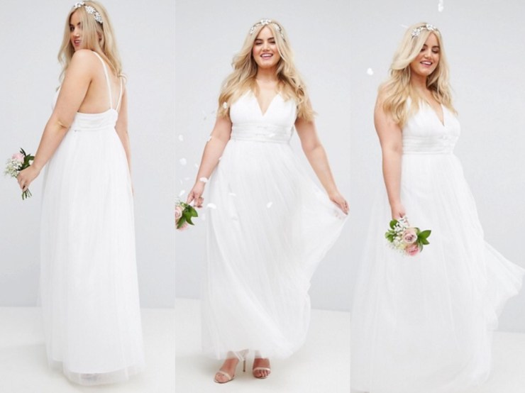 Vestido de novia de ASOS con falda de tul