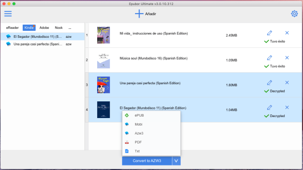 Epubor quitar DRM Amazon Kindle KFX 9